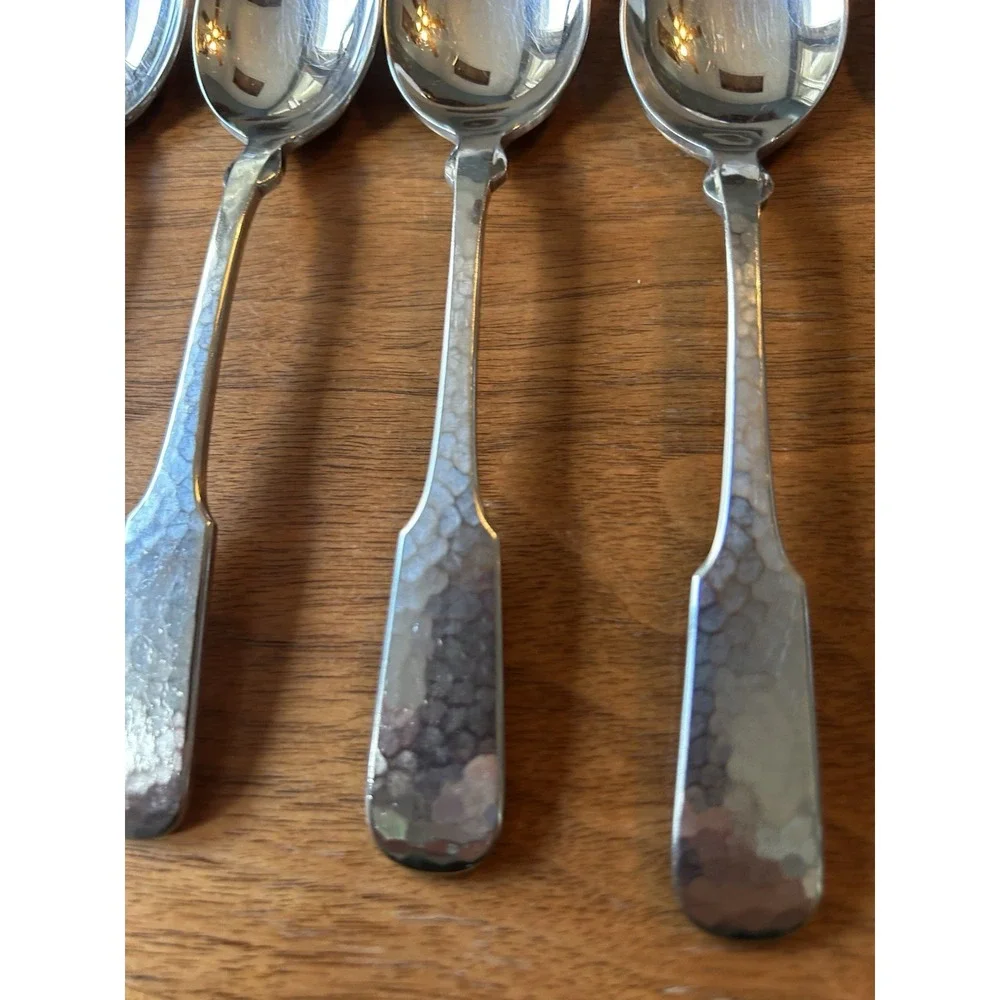 Set of 6 Towle Hammersmith Oval Soup Spoons 7 1/8